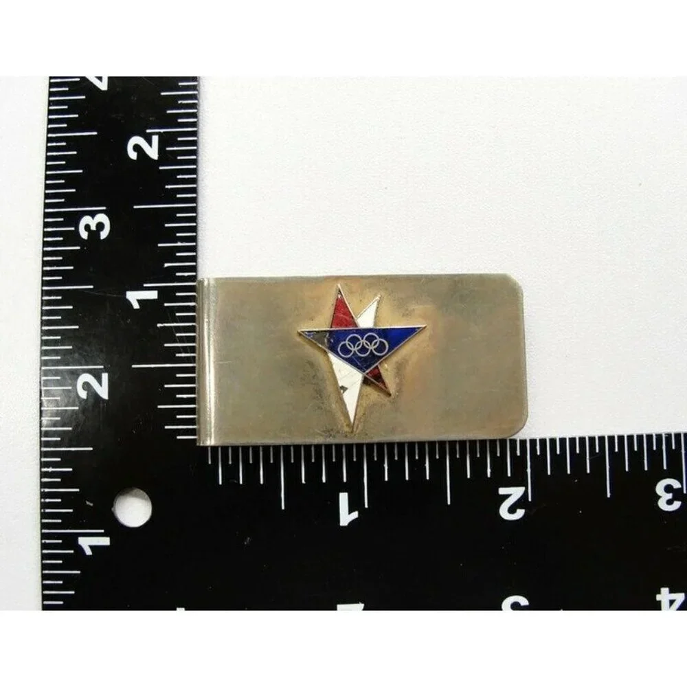 Money Clip Olympics Gold Tone Credit Card Cash ID Holder